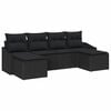 vidaXL Ensemble de Canap&eacute;s 6 pc Noir polyrotin