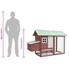 vidaXL Poulailler Moka 170x81x110 cm Bois de pin massif et sapin