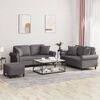 vidaXL Ensemble de canapés 3 pcs avec coussins gris similicuir