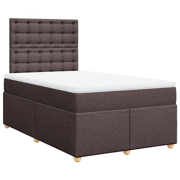 vidaXL Sommier &agrave; lattes de lit avec matelas Marron fonc&eacute; 120x200 cm
