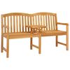 vidaXL Banc en Bois Sculpt&eacute; en Rose 150,5 x 60 x 95 cm Naturel