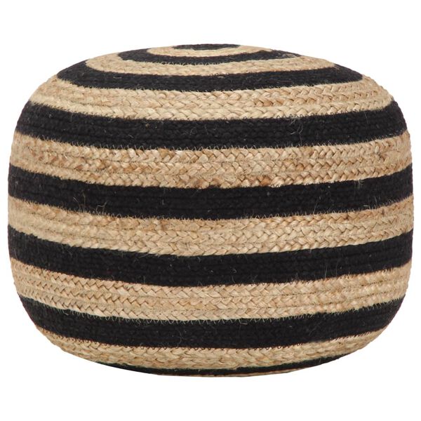 vidaXL Pouf fait &agrave; la main Noir 45 x 30 cm Jute