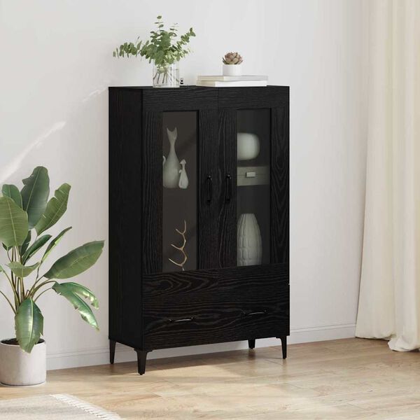 vidaXL Haut Armoire avec tiroir Ch&ecirc;ne noir 70 x 31 x 115 cm