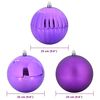 vidaXL Ensemble de Boules de Noël 3 pcs Lilas Plastique
