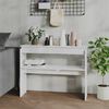 vidaXL Table console blanc brillant 102x30x80 cm bois d'ing&eacute;nierie