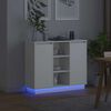 vidaXL Buffet LED Blanc 90 x 32 x 75 cm Bois d'ing&eacute;nierie