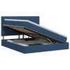 vidaXL Lit avec rangement et matelas Bleu 160 x 200 cm tissu