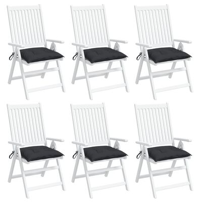 vidaXL Coussins de chaise lot de 6 noir 50x50x7 cm tissu oxford
