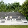 vidaXL Salon de jardin 11 pcs blanc bois massif de pin