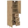 vidaXL Haut Armoire 2 pcs Ch&ecirc;ne artisanal Bois d'ing&eacute;nierie et verre