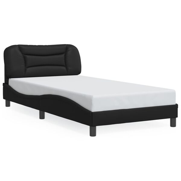 vidaXL Cadre de lit sans matelas Hvar noir 100x203 cm similicuir