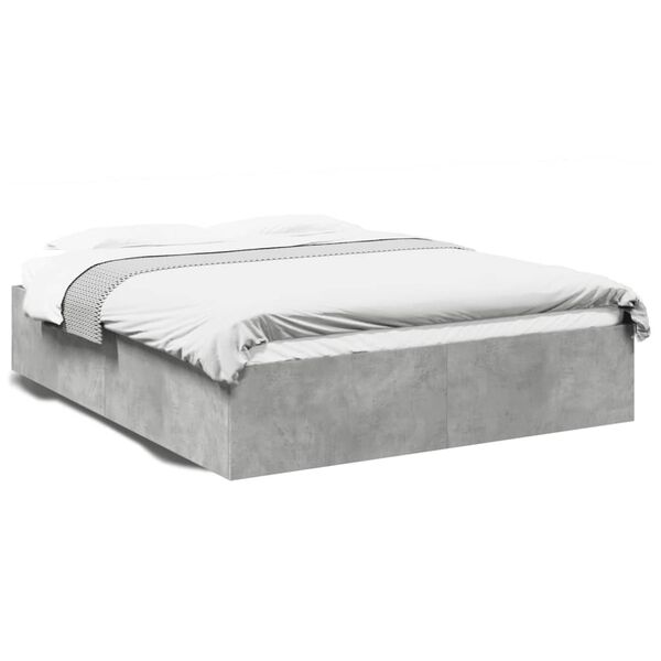vidaXL Cadre de lit sans matelas gris b&eacute;ton 150x200 cm