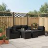 vidaXL Salon de jardin 6 pcs avec coussins résine tressée noir
