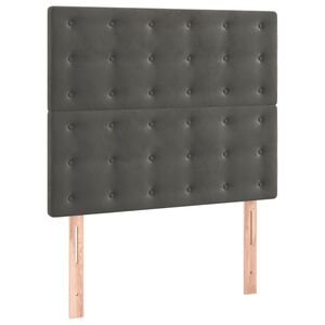 vidaXL T&ecirc;te de lit Gris fonc&eacute; 80x5x118/128 cm Velours
