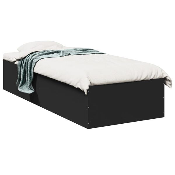 vidaXL Cadre de lit sans matelas noir 90x190 cm