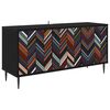 vidaXL Meuble TV OMMEN 102 x 33 x 51 cm Ch&ecirc;ne noir Bois d'ing&eacute;nierie