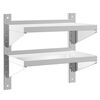 vidaXL &Eacute;tag&egrave;re murale &agrave; 2 niveaux 50x30x48 cm argent&eacute; acier inoxydable