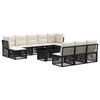 vidaXL Ensemble de canap&eacute; de jardin 11 pc Noir polyrotin