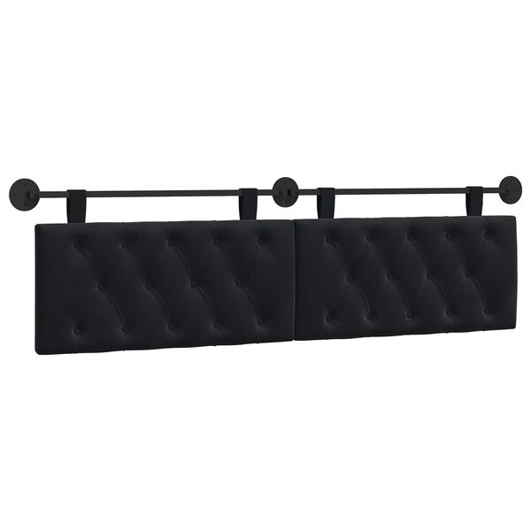 vidaXL T&ecirc;te de lit suspendue Noir 190 x 55 x 7 cm Velours