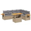vidaXL Salon de jardin avec coussins 7 pcs beige r&eacute;sine tress&eacute;e