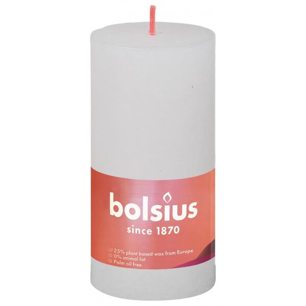 Bolsius Bougies pilier rustiques Shine 8 pcs 100x50 mm Blanc nuageux