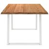 vidaXL Table à manger avec bord naturel 180x100x74 cm bois de chêne massif