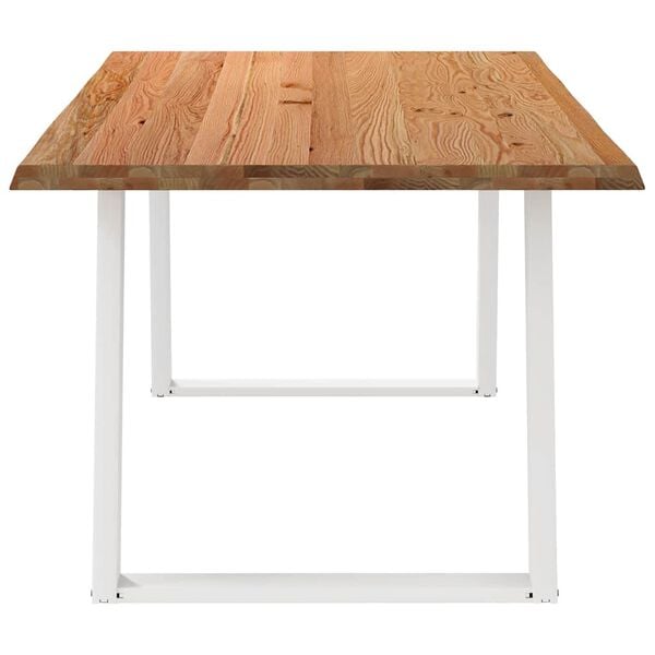 vidaXL Table à manger avec bord naturel 180x100x74 cm bois de chêne massif