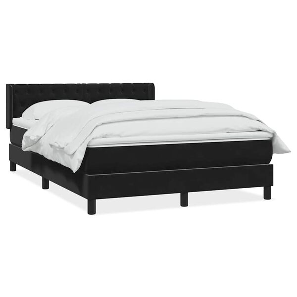 vidaXL Sommier &agrave; lattes de lit avec matelas noir 160x210 cm velours