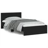 vidaXL Cadre de lit sans matelas avec t&ecirc;te de lit noir 100x200 cm