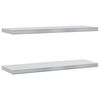 vidaXL &Eacute;tag&egrave;res murales 2 pcs 75x23,5 cm argent&eacute; acier inoxydable