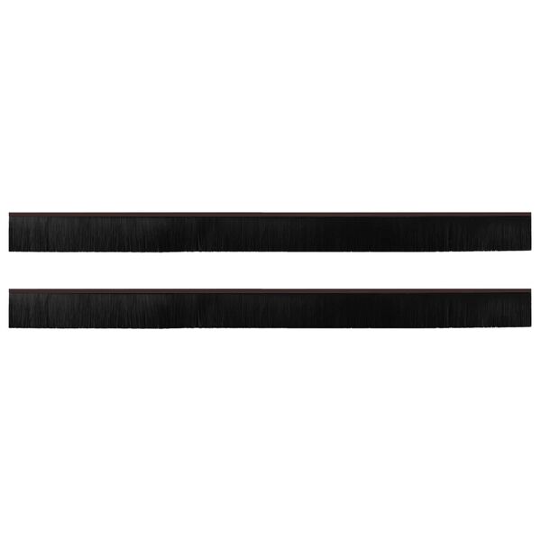 vidaXL Brosses de porte adh&eacute;sives 2 pcs Marron 100 cm