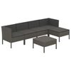 vidaXL Salon de jardin 6 pcs avec coussins r&eacute;sine tress&eacute;e gris