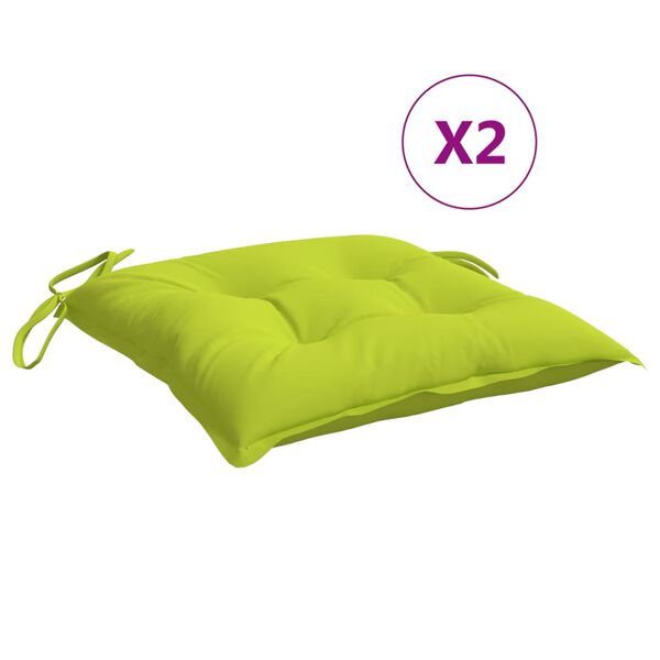 vidaXL Coussins de chaise lot de 2 vert brillant 50x50x7 cm