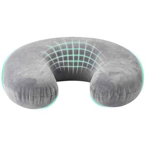 vidaXL Coussin de voyage pour le cou Gris Mousse &agrave; m&eacute;moire de forme