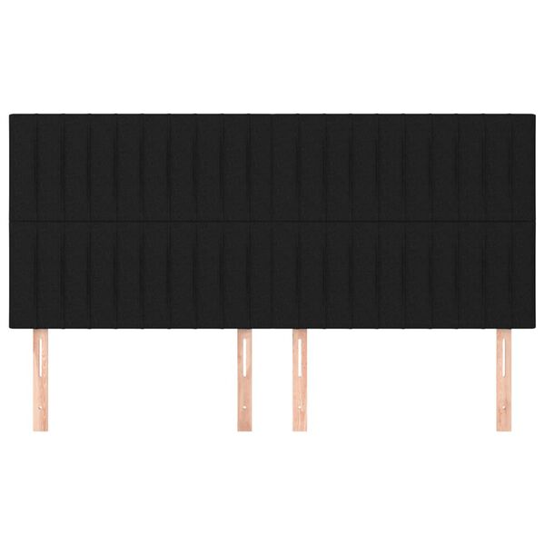 vidaXL T&ecirc;te de lit Noir 180x5x118/128 cm Tissu