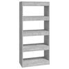vidaXL Biblioth&egrave;que/S&eacute;parateur de pi&egrave;ce Gris b&eacute;ton bois d'ing&eacute;nierie