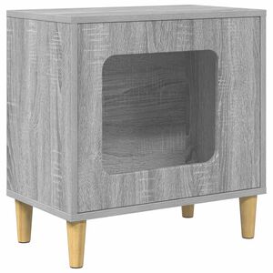 vidaXL Maison pour chat Gris Sonoma 51 x 30 x 52 cm Bois d'ing&eacute;nierie