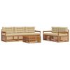 vidaXL Ensemble de canap&eacute;s d'ext&eacute;rieur 6 pcs Naturel et Beige