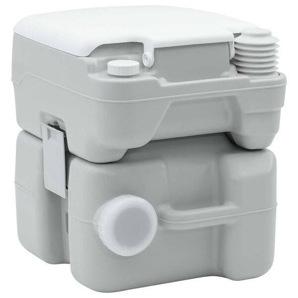 vidaXL Toilette de Camping Gris et blanc 41,5 x 36,5 x 42 cm