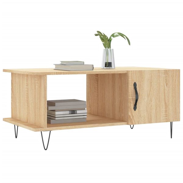 vidaXL Table basse ch&ecirc;ne sonoma 90x50x40 cm bois d'ing&eacute;nierie