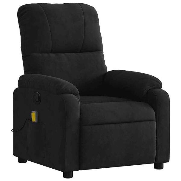 vidaXL Fauteuil inclinable de massage noir tissu microfibre