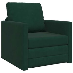 vidaXL Canap&eacute;-Lit 60cm Vert fonc&eacute; Velours