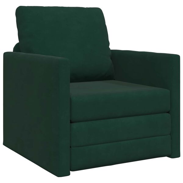 vidaXL Canap&eacute;-Lit 60cm Vert fonc&eacute; Velours