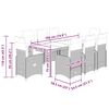 vidaXL Ensemble de bistro de jardin 9 pcs coussins beige poly rotin