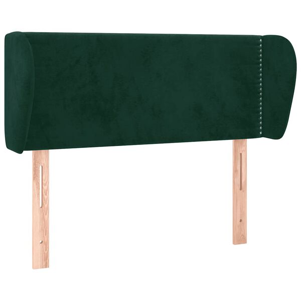vidaXL T&ecirc;te de lit avec oreilles Vert fonc&eacute; 83x23x78/88 cm Velours