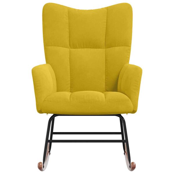 vidaXL Chaise à bascule Jaune moutarde Velours