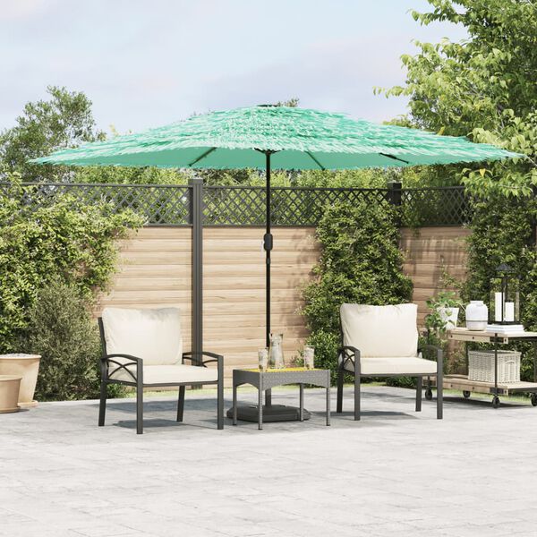 vidaXL Parasol de jardin avec m&acirc;t en acier vert 290x290x238 cm