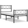 vidaXL Cadre de lit m&eacute;tal sans matelas avec pied de lit noir 100x190cm