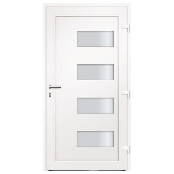 vidaXL Porte d'entr&eacute;e Aluminium et PVC Anthracite 100x200 cm