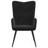 vidaXL Chaise de relaxation avec tabouret Noir Velours